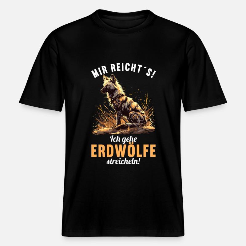 Loups d’Aardwolf -  T-shirt unisexe RELAXED FIT en coton bio - noir