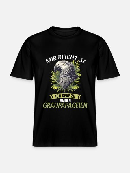 African grey parrots -  RELAXED FIT Unisex Organic T-Shirt - black