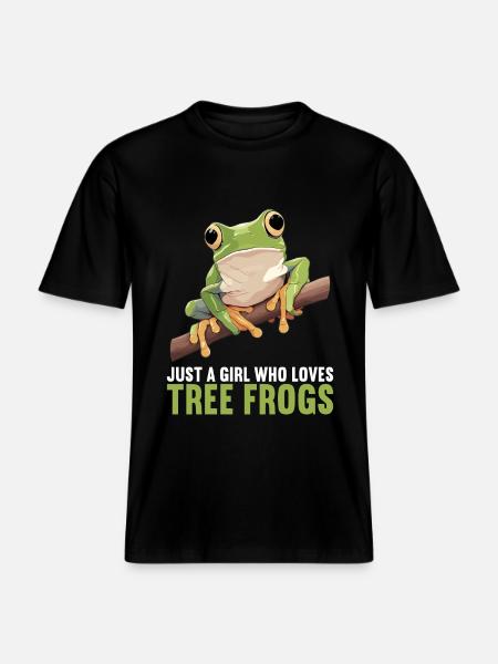 Tree Frog Baumfrösche Baumfrosch -  RELAXED FIT Unisex Organic T-Shirt - black