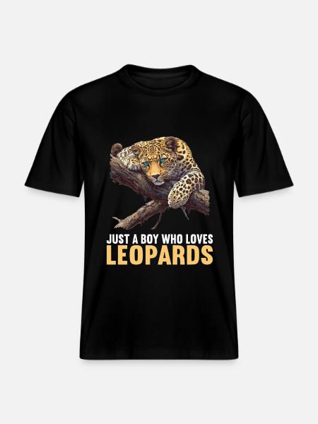 Léopard léopard - T-shirt unisexe RELAXED FIT en coton bio - noir