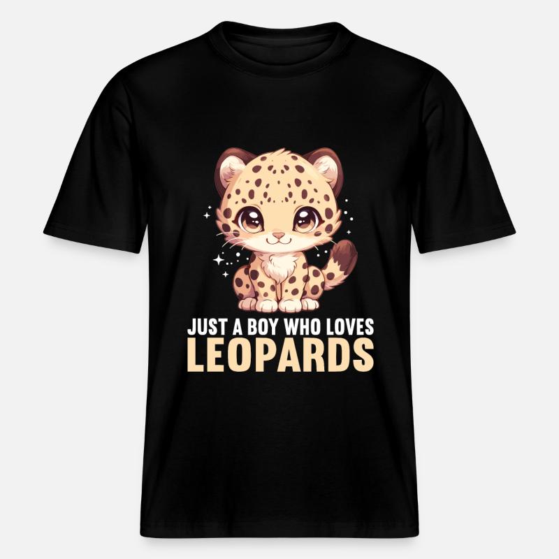 Léopard léopard -  T-shirt unisexe RELAXED FIT en coton bio - noir