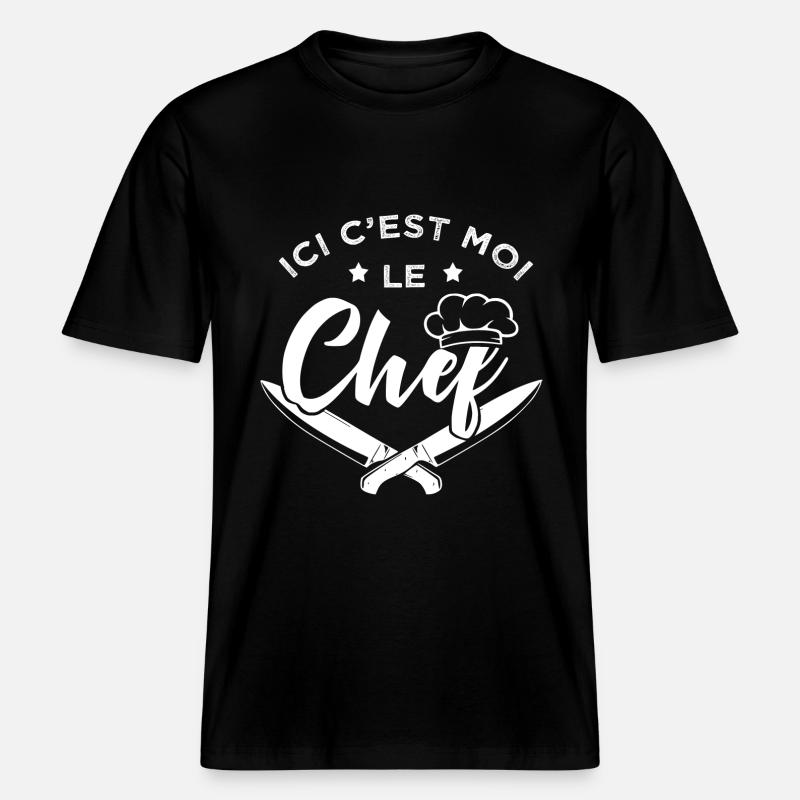 cuisinier cadeau cool chef cuisinier -  T-shirt unisexe RELAXED FIT en coton bio - noir