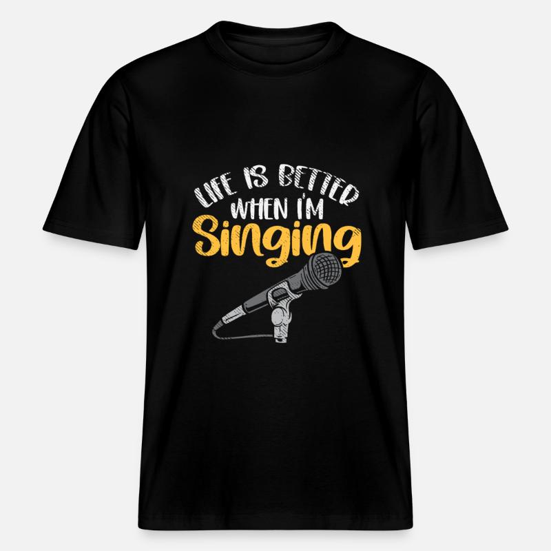 Better Singing – Conception d’auteur-compositeur -  T-shirt unisexe RELAXED FIT en coton bio - noir