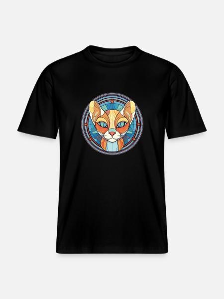 Jaava kissa värikäs akvarelli lemmikki kuva - RELAXED FIT Unisex Luomu T-paita - musta