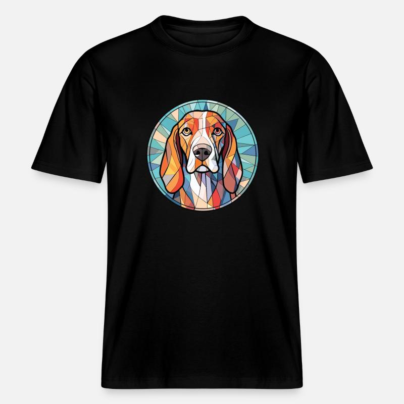Treeing Walker Coonhound Hunderasse Aquarell - RELAXED FIT Unisex Organic T-Shirt - Schwarz