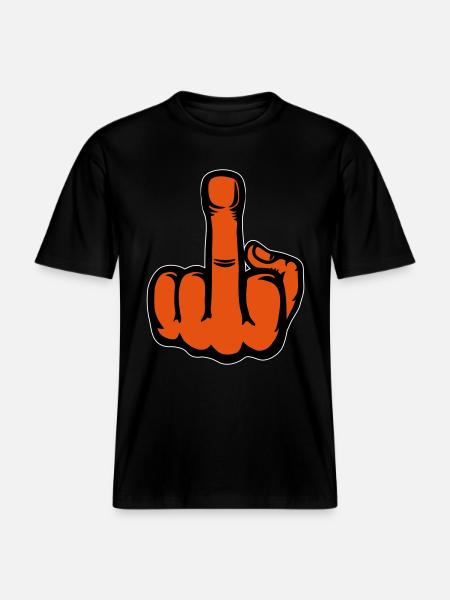 Mittelfinger Hand Symbol -  RELAXED FIT Unisex Organic T-Shirt - Schwarz