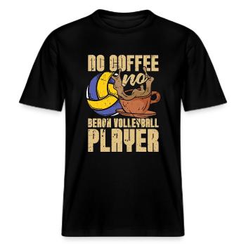 Beach-volley Pas de café Beachball Amateur de café -  T-shirt unisexe RELAXED FIT en coton bio - noir - Devant - Alina (178cm) & Michal (187cm)