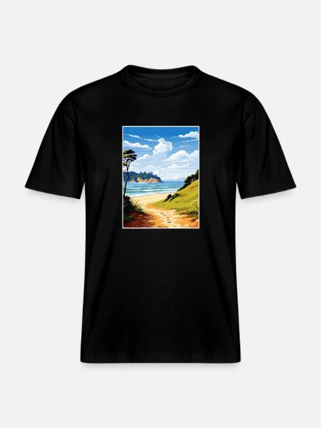 Abel Tasman kystspor New Zealand souvenir - Økologisk unisex T-shirt RELAXED FIT - sort