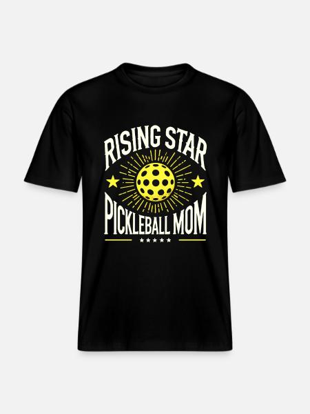 Rising Star Pickleball Mom - RELAXED FIT Unisex Organic T-Shirt - black