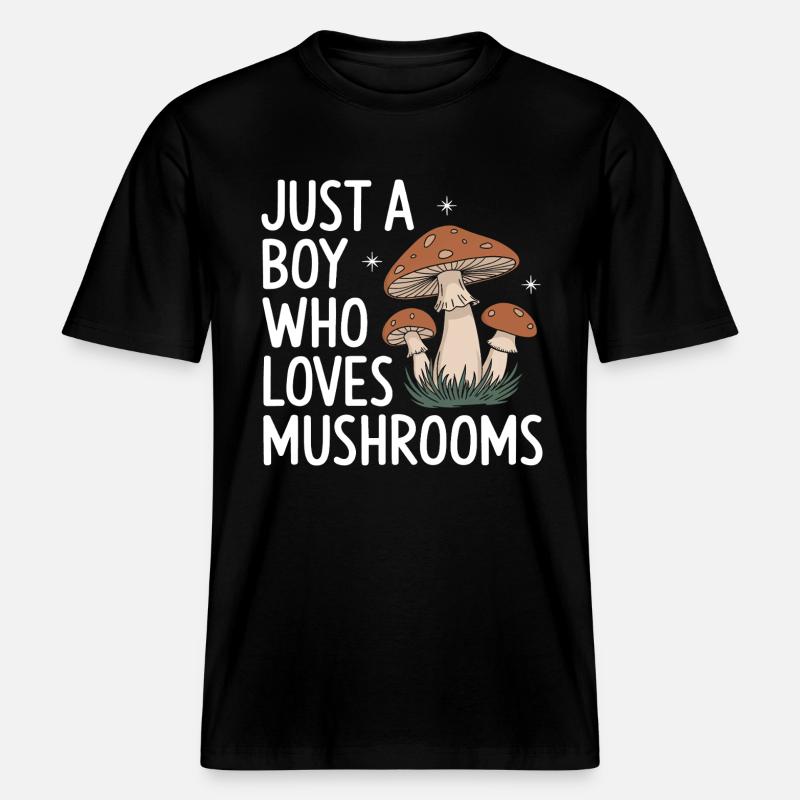 Champignons Champignons Champignon Champignon -  T-shirt unisexe RELAXED FIT en coton bio - noir