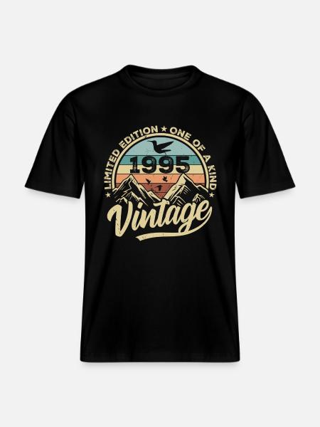 Alkuperäinen vuosikerta 1995 syntymäpäivälahja 1995 - RELAXED FIT Unisex Luomu T-paita - musta