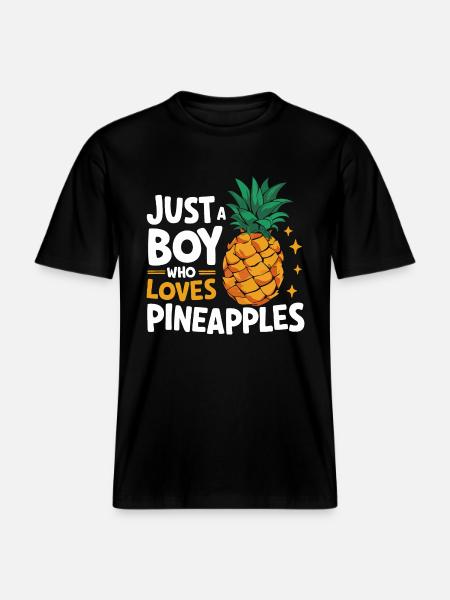 Pineapple tropical hawaiian fruit -  RELAXED FIT Unisex Organic T-Shirt - black