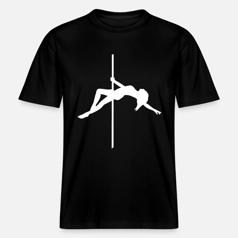Pole Dance Figure - Dance Pose -  RELAXED FIT Unisex Organic T-Shirt - black