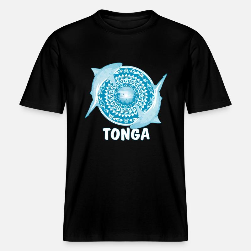 Requin bouledogue des Tonga -  T-shirt unisexe RELAXED FIT en coton bio - noir