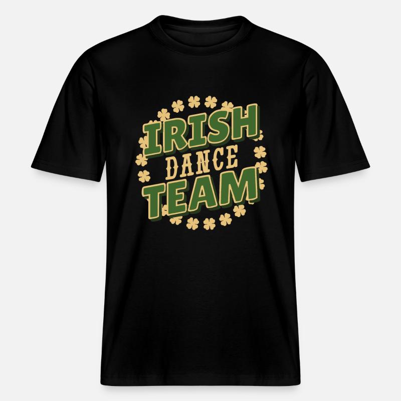 Équipe de danse irlandaise - T-shirt unisexe RELAXED FIT en coton bio - noir