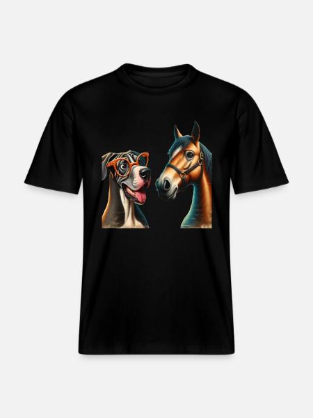 Hipster Pals Portraiture - RELAXED FIT Unisex Organic T-Shirt - black