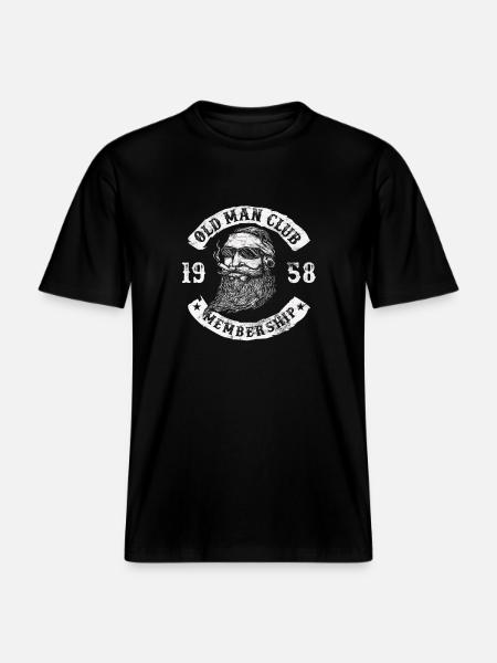 1958 Fødselsdag Old Man Club siden - Økologisk unisex T-shirt RELAXED FIT - sort