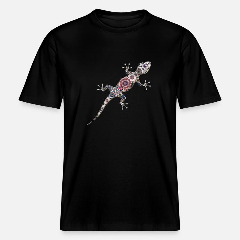 Lizard with pattern -  RELAXED FIT Unisex Organic T-Shirt - black