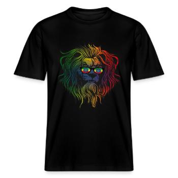 Éthiopie -  T-shirt unisexe RELAXED FIT en coton bio - noir - Devant - Alina (178cm) & Michal (187cm)