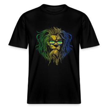 Gabon -  RELAXED FIT Unisex Organic T-Shirt - black - Front - Alina (178cm) & Michal (187cm)
