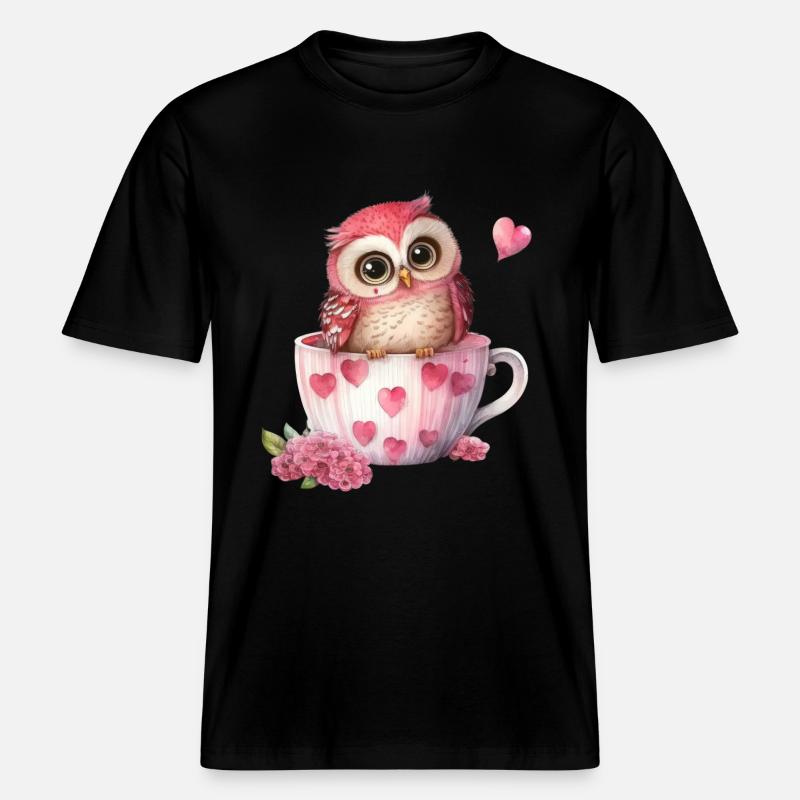 Eule Eulen -  RELAXED FIT Unisex Organic T-Shirt - Schwarz