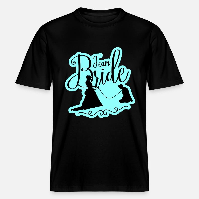 Team Bride Wedding Hen - RELAXED FIT Unisex Organic T-Shirt - black