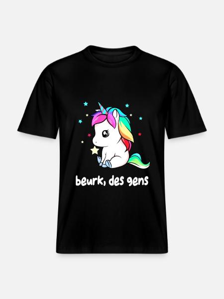 Beurk des gens - T-shirt unisexe RELAXED FIT en coton bio - noir