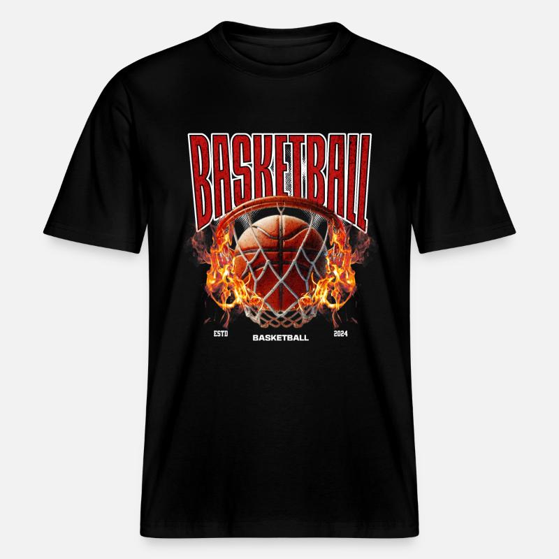 Basket-ball Joueurs de basket-ball -  T-shirt unisexe RELAXED FIT en coton bio - noir