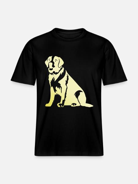 Saint Bernard Dog Silhouette - RELAXED FIT Unisex Organic T-Shirt - black