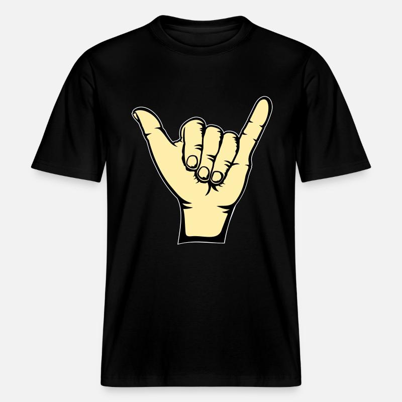 Surfer Icon Hand -  T-shirt unisexe RELAXED FIT en coton bio - noir