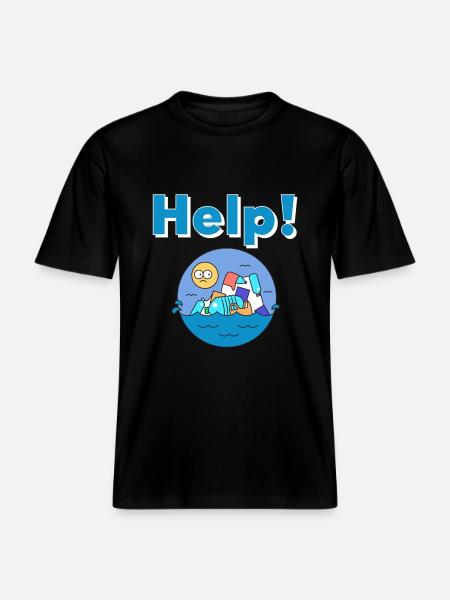 Plastic Nature Conservation Environmental Protection -  RELAXED FIT Unisex Organic T-Shirt - black