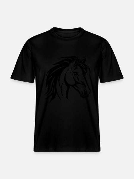 Horse Head -  RELAXED FIT Unisex Organic T-Shirt - black