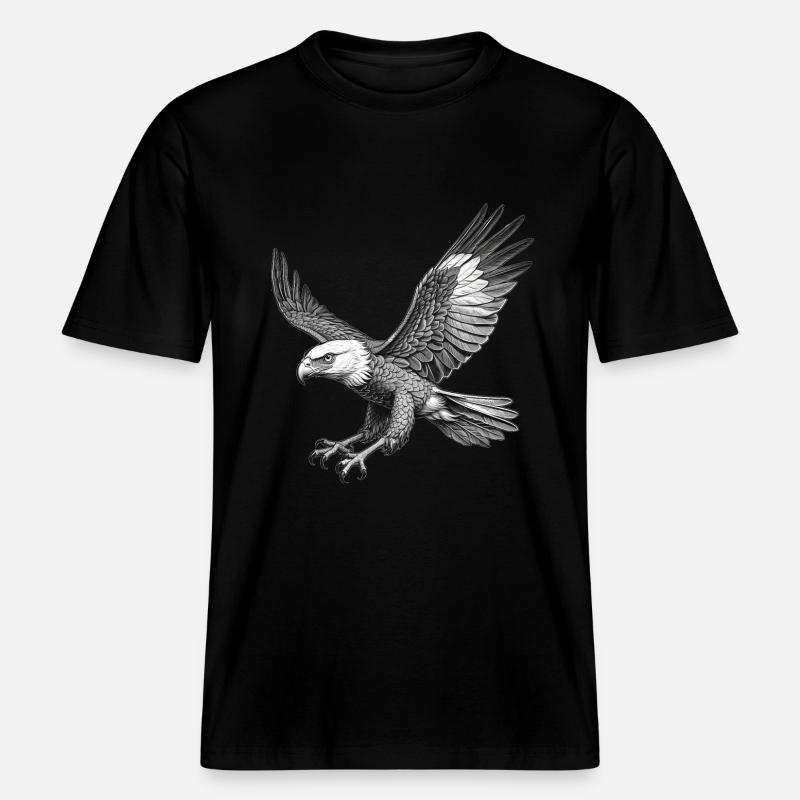Aigle volant, Graphique -  T-shirt unisexe RELAXED FIT en coton bio - noir