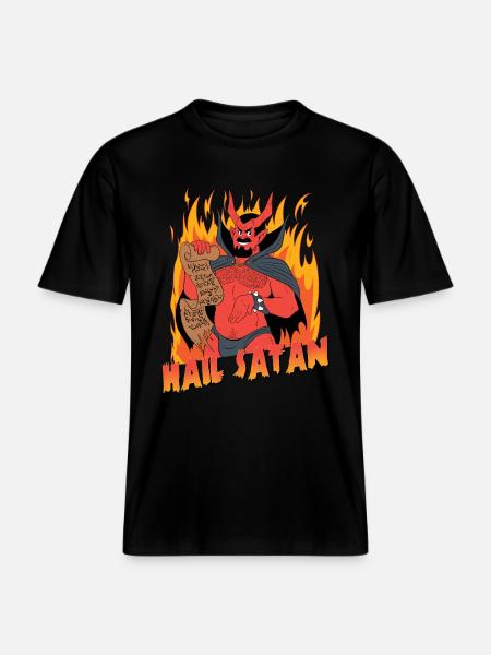 Hail Satan! - RELAXED FIT Unisex Organic T-Shirt - black