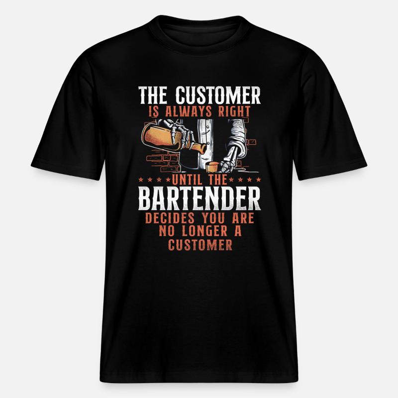 Barman Mixologue Le Client -  T-shirt unisexe RELAXED FIT en coton bio - noir