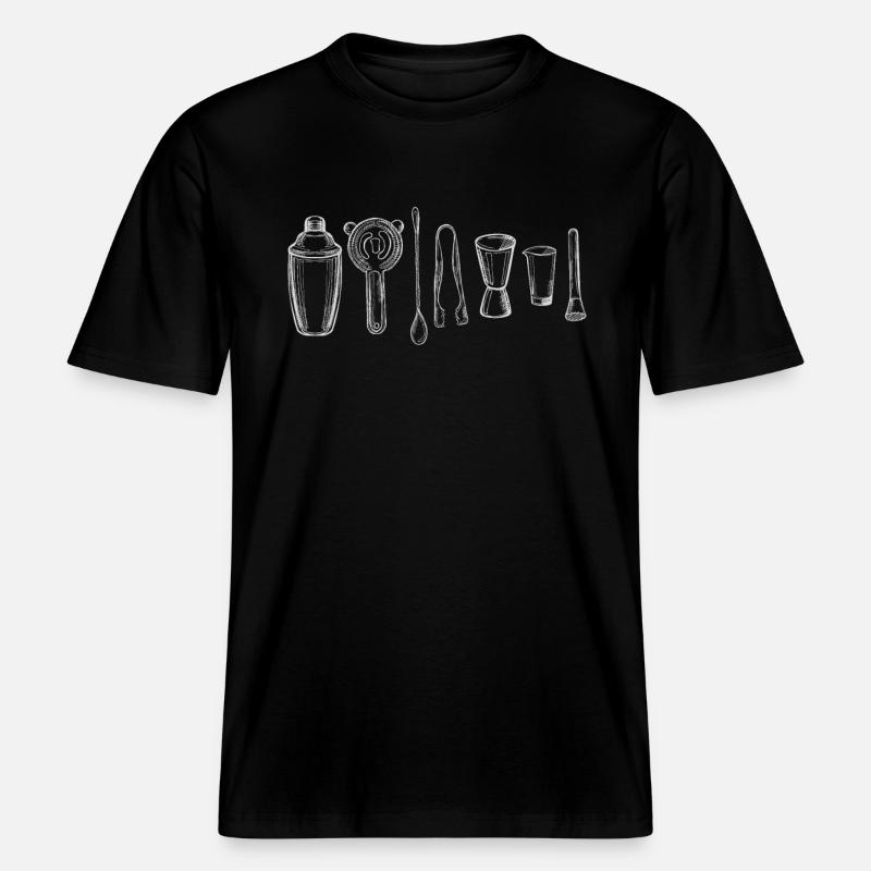 Bartender Mixologist Bartending -  RELAXED FIT Unisex Organic T-Shirt - black