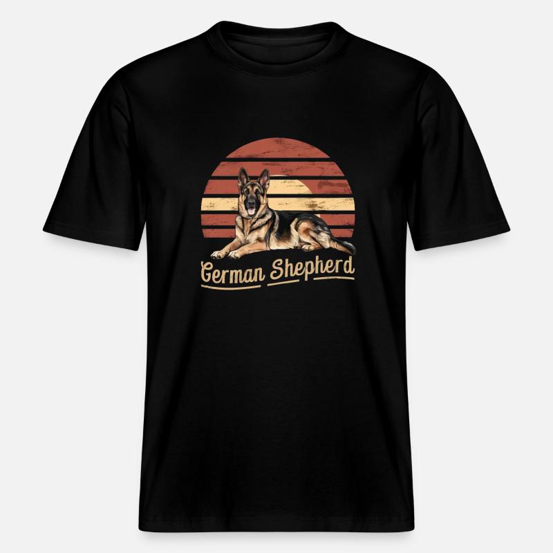 German Shepherd -  RELAXED FIT Unisex Organic T-Shirt - black