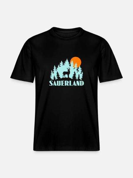 Sauerland - RELAXED FIT Unisex Organic T-Shirt - Schwarz