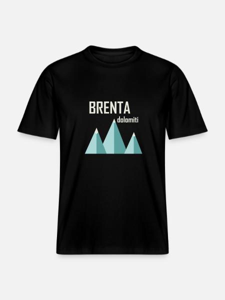 Minimal Mountains Brenta -  RELAXED FIT Unisex Organic T-Shirt - black