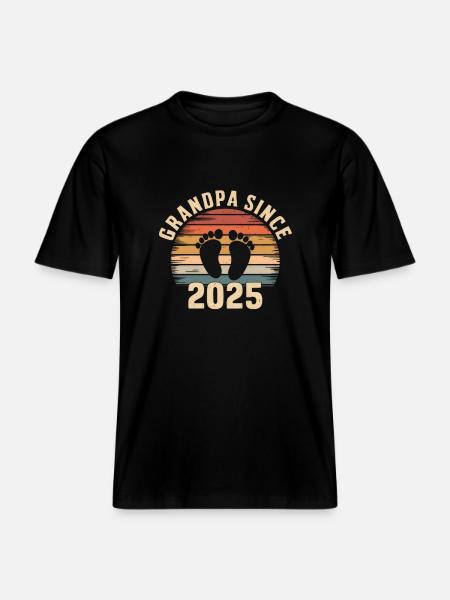 Papy depuis 2025 - T-shirt unisexe RELAXED FIT en coton bio - noir