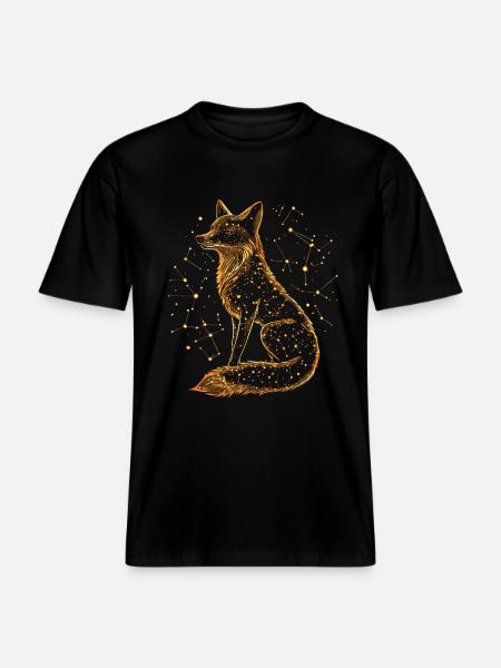 Fox Star Constellation - RELAXED FIT Unisex Organic T-Shirt - black