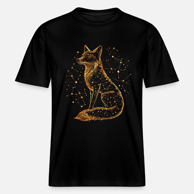 Fuchs Sterne Sternenbild -  RELAXED FIT Unisex Organic T-Shirt - Schwarz