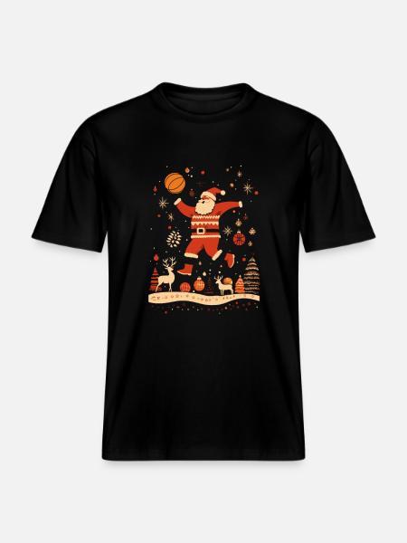 Père Noël Basketball Noël - T-shirt unisexe RELAXED FIT en coton bio - noir