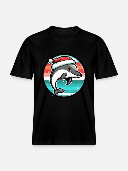 Dolphin Christmas Christmas -  RELAXED FIT Unisex Organic T-Shirt - black