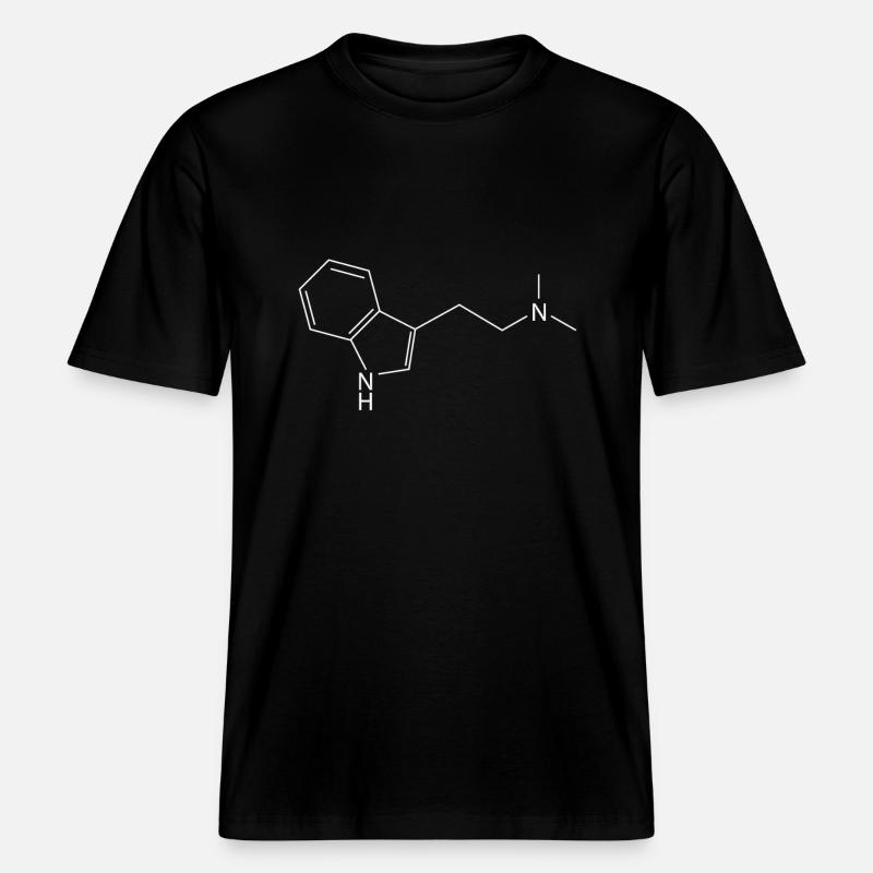 Molécule DMT Ayahuasca Dimethyltryptamine -  T-shirt unisexe RELAXED FIT en coton bio - noir