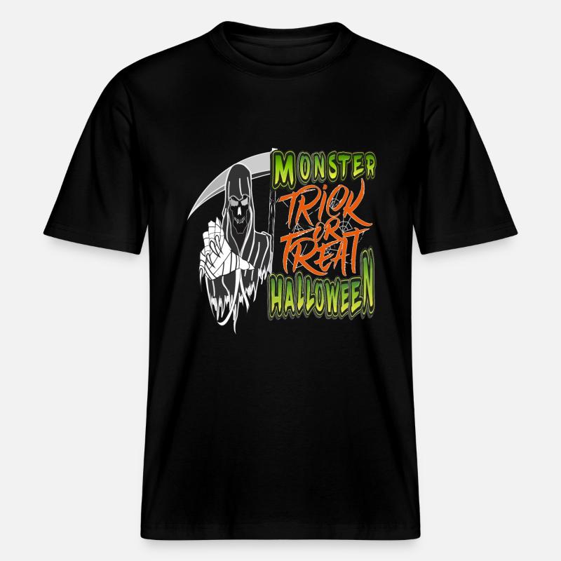 Monster Halloween Süßes oder Saures -  RELAXED FIT Unisex Organic T-Shirt - Schwarz
