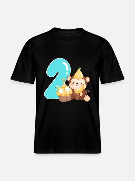 2nd birthday - RELAXED FIT Unisex Organic T-Shirt - black