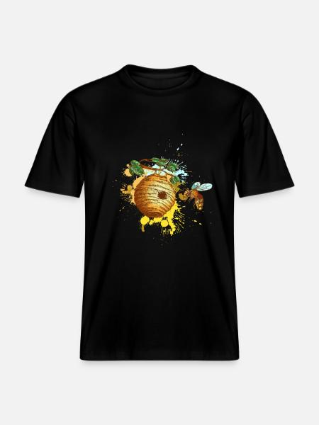 Beehive Bee Beekeeper - RELAXED FIT Unisex Organic T-Shirt - black