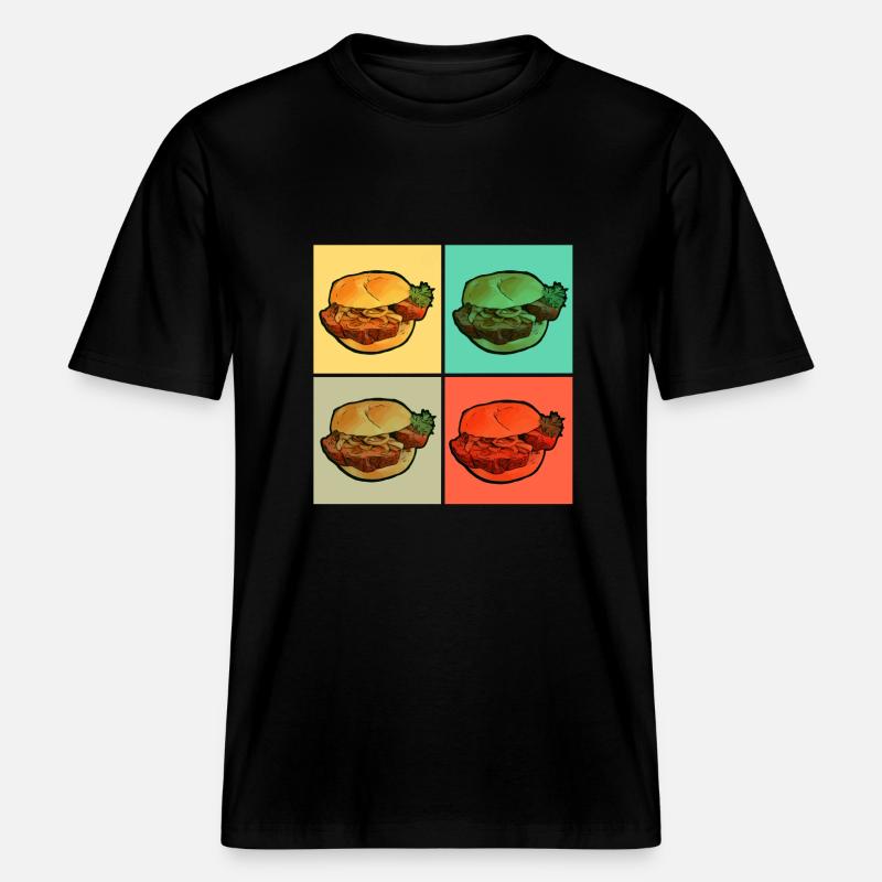 Leberkas Fleischkäse Brötchen -  RELAXED FIT Unisex Organic T-Shirt - Schwarz