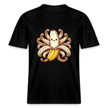 Illustration ludique d’OctoBanana -  T-shirt unisexe RELAXED FIT en coton bio - noir - Devant - Alina (178cm) & Michal (187cm)